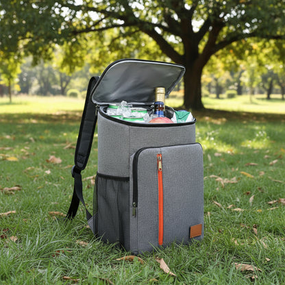 Insulated Cooler Backpack- Stylish Portable Fresh-keeping Picnic Outdoor Backpack and Travel Bag 18L (Navy Blue)