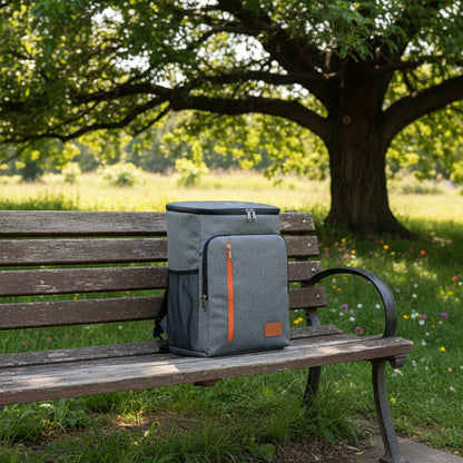 Insulated Cooler Backpack- Stylish Portable Fresh-keeping Picnic Outdoor Backpack and Travel Bag 18L (Navy Blue)
