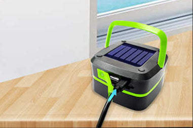 Orange Collapsible Portable Solar LED Camping Lantern with USB Charging