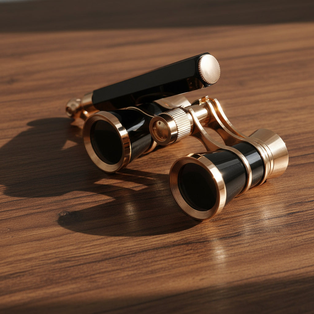 Black Elegant Theatre Binoculars - Portable & Stylish Handheld Opera Glasses (Focal length: 100mm)