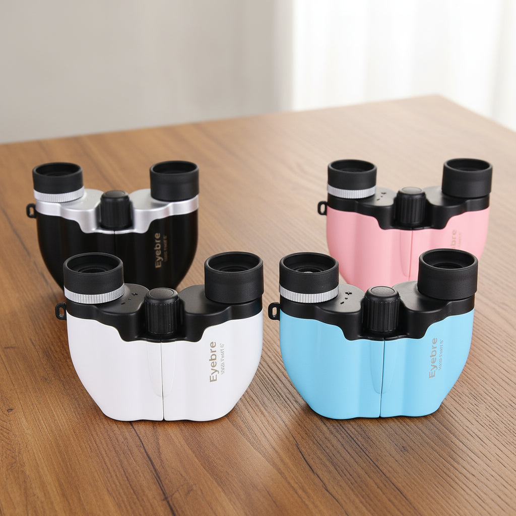 Pink 10x22 Compact Binoculars for Adults - High Definition Lightweight Telescope for Hiking, Travel, and Concerts