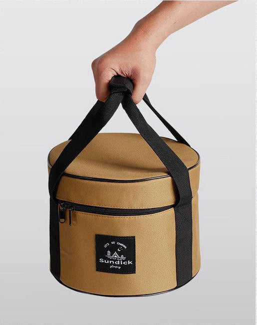 Portable Outdoor Kitchen Utensil Organizer,Waterproof Camping Cookware Storage Bag, Smoke Gray-Size L
