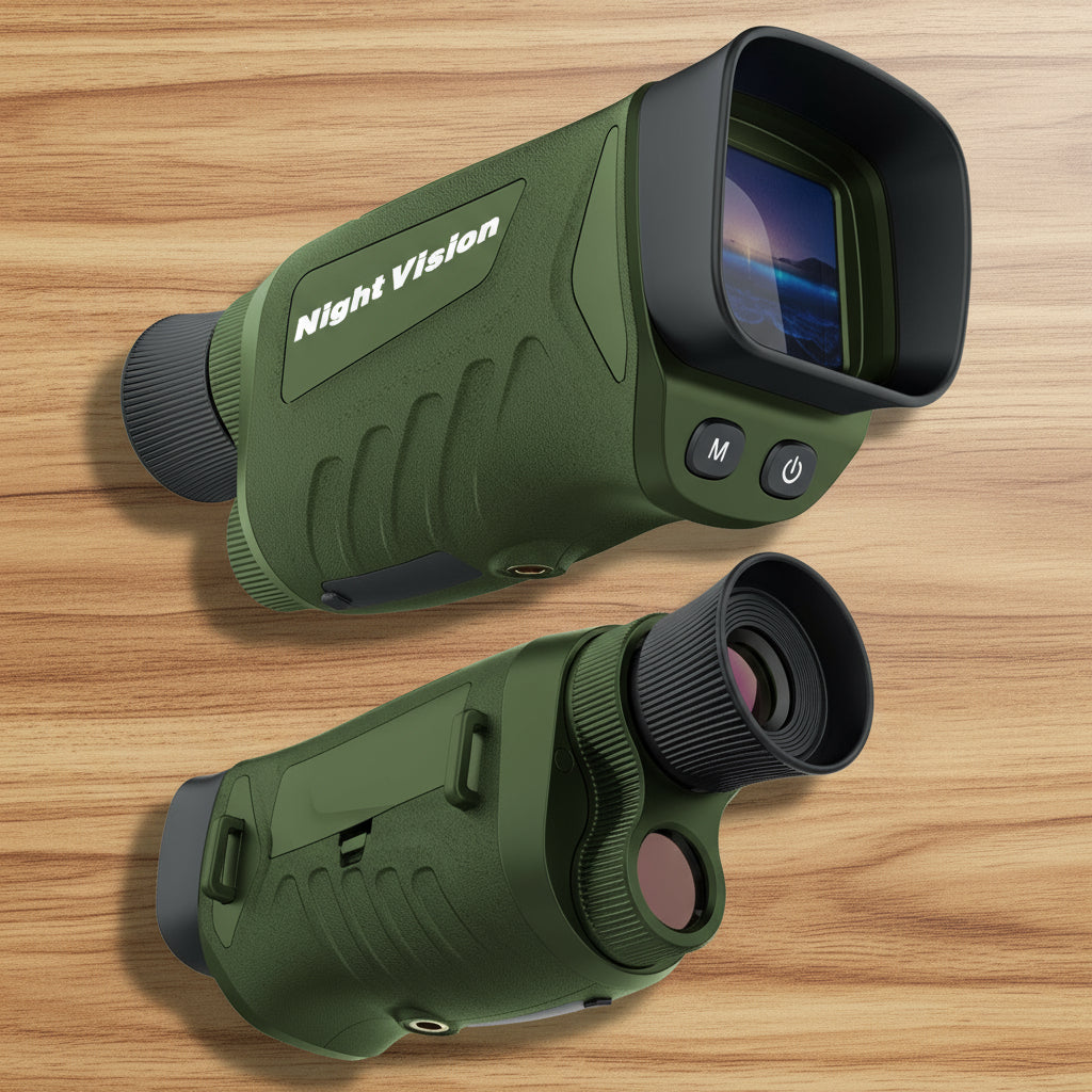 Green HD Digital Night Vision Monocular - High-Magnification Infrared Scope for Day & Night Use