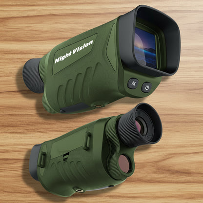 Green HD Digital Night Vision Monocular - High-Magnification Infrared Scope for Day & Night Use