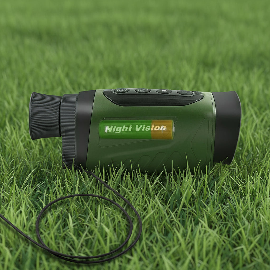 Green HD Digital Night Vision Monocular - High-Magnification Infrared Scope for Day & Night Use