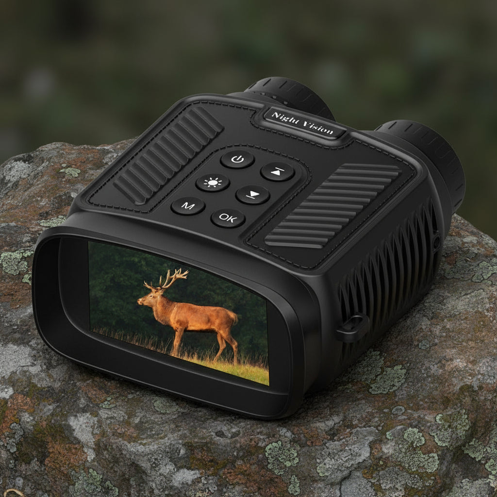 Black 4K Ultra HD Digital Night Vision Binoculars - Infrared Scope for Hunting & Outdoor Observation