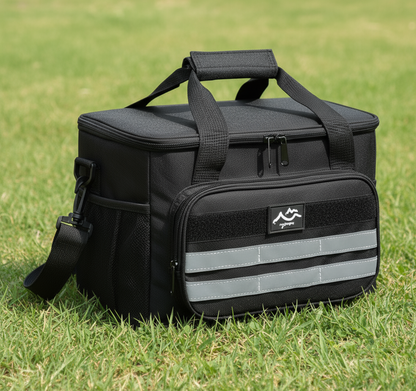 Black Versatile Large-Capacity Picnic Insulated Bag - Detachable Shoulder Strap & Ice Pack
