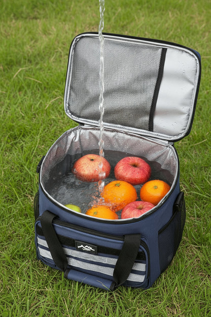 Black Versatile Large-Capacity Picnic Insulated Bag - Detachable Shoulder Strap & Ice Pack