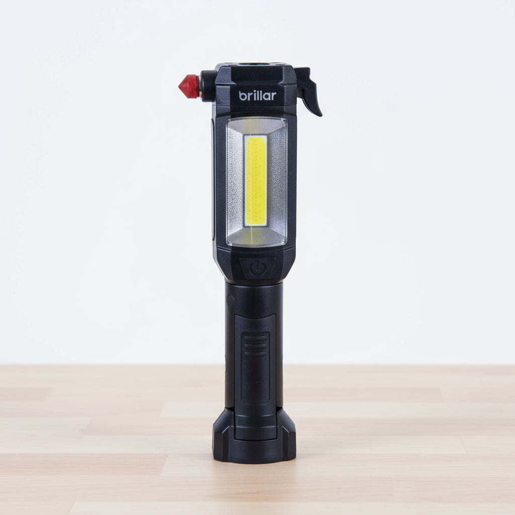 Brillar Emergency Torch, Seatbelt Cutter, Window Breaker - Black