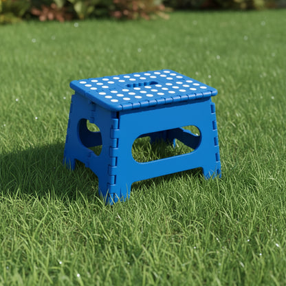 Plastic Folding Stool Portable Chair Outdoor Camping Blue