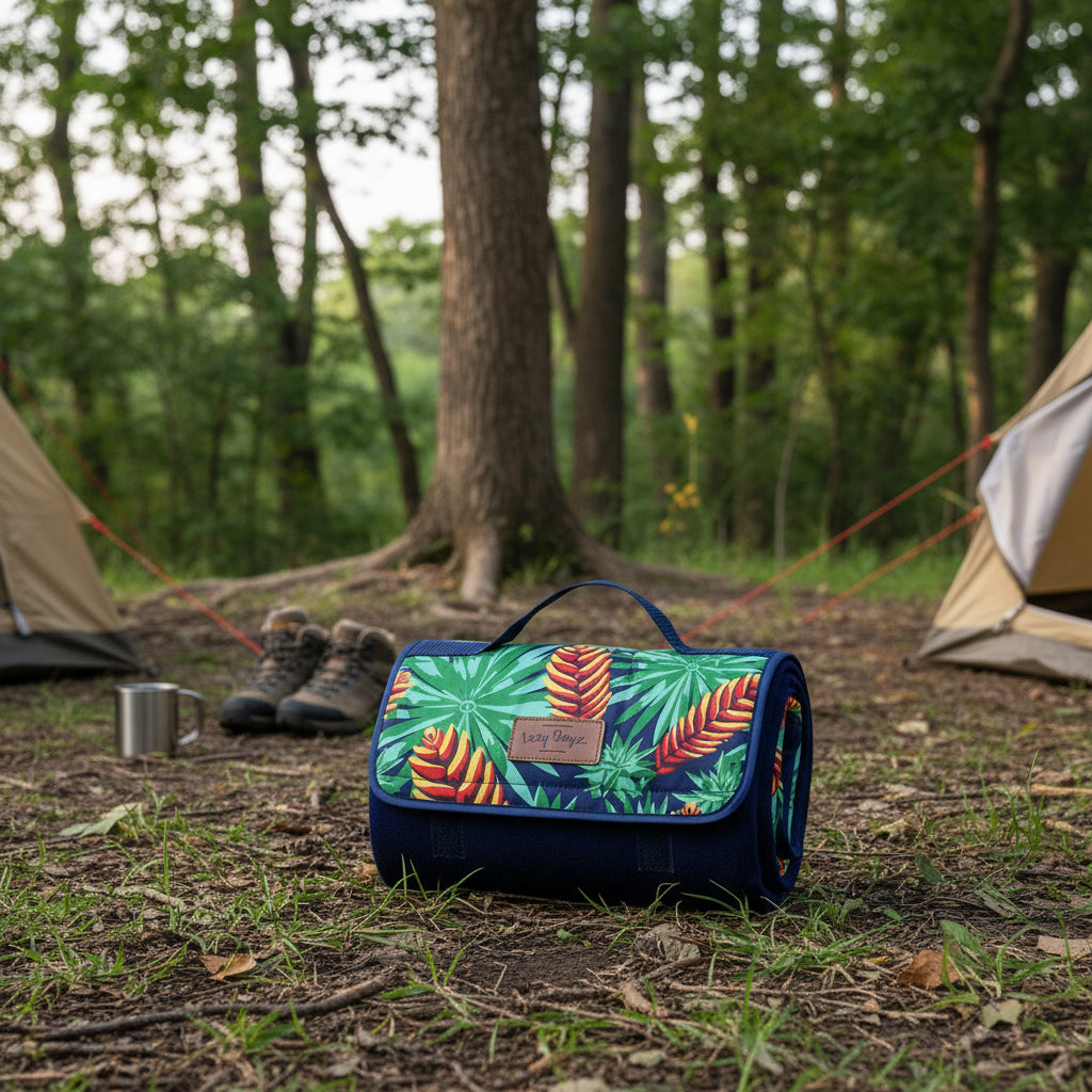 Lazy Dayz Fleece Picnic Rug - Mossman