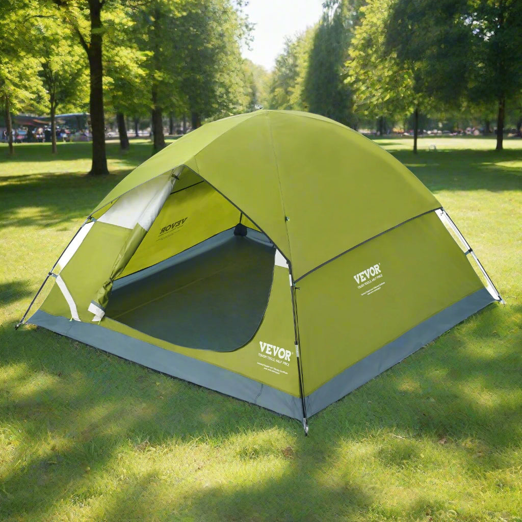 VEVOR Camping Tent, 7 x 7 x 4 ft Fit for 6 Person, Waterproof Lightweight Backpacking Tent, Easy Setup, with Door and Window, for Outdoor Family Camping, Hiking, Hunting, Mountaineering Travel