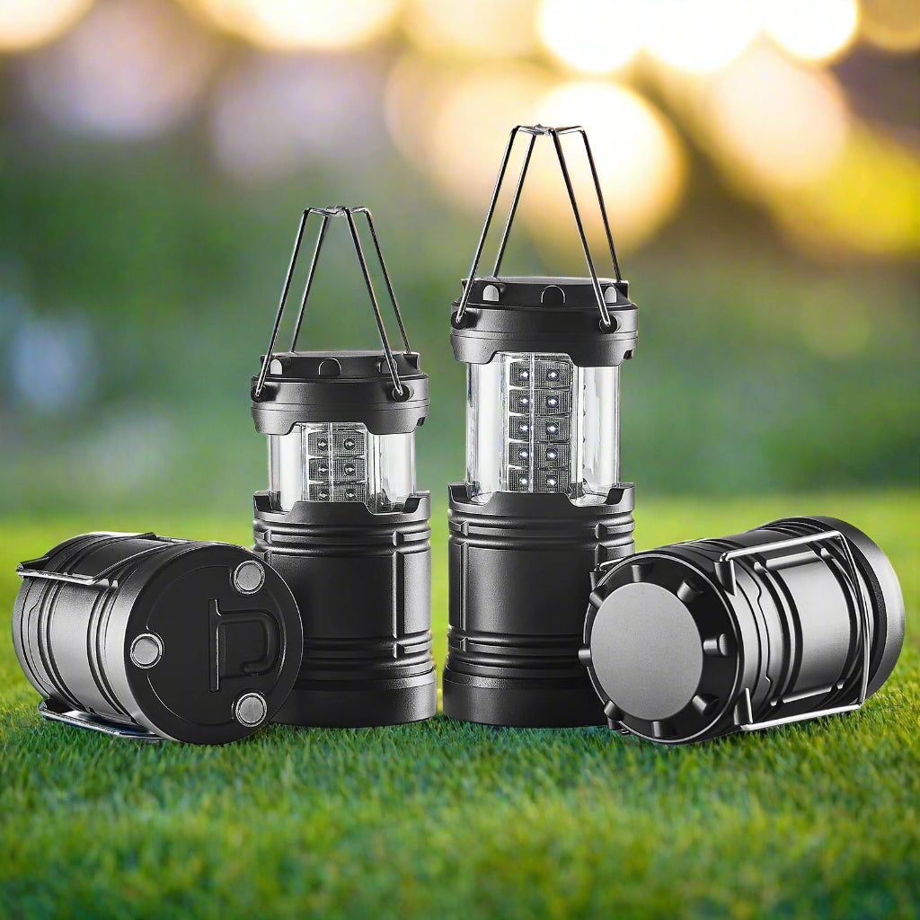 VEVOR LED Camping Lanterns Collapsible Battery Powered Flashlights Set of 4