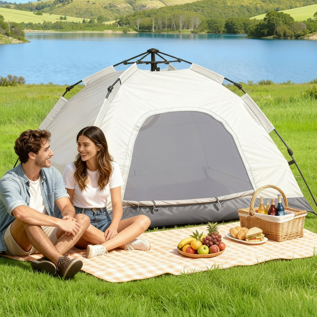 Weisshorn Camping Tent Instant Tent Pop up 2 Person Outdoor Hiking Tents Hiking Beige