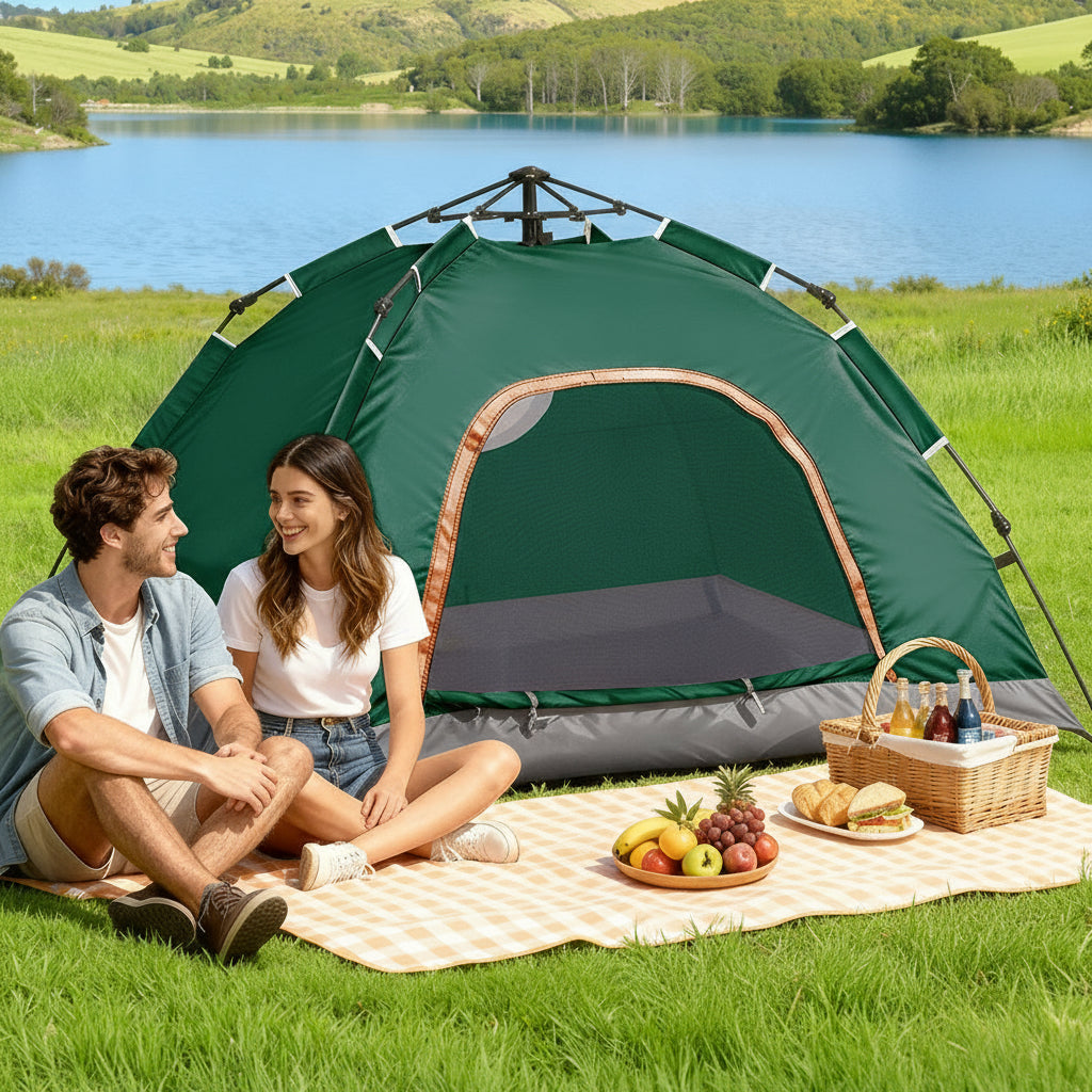 Weisshorn Camping Tent Instant Tent Pop up 2 Person Outdoor Hiking Tents Hiking Green